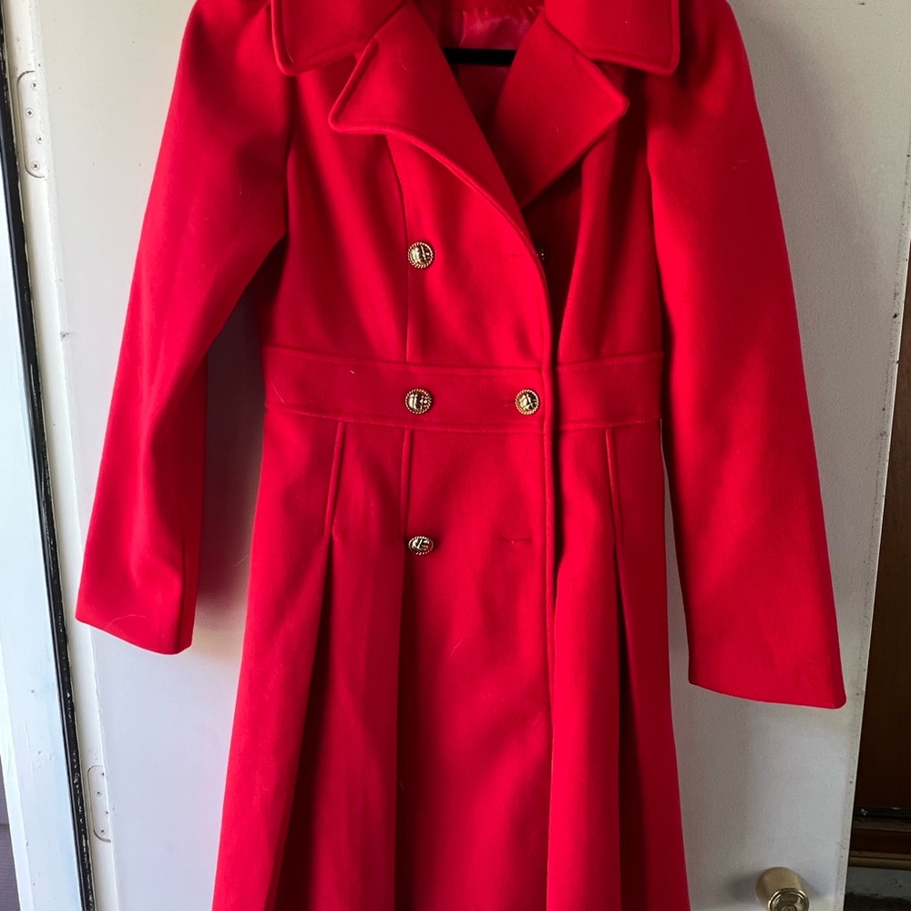 Grace Karin Red Trench Coat Classic Tailored Design